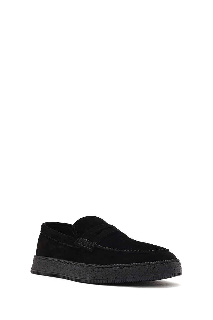 Men's Black Chunky Suede Leather Loafers