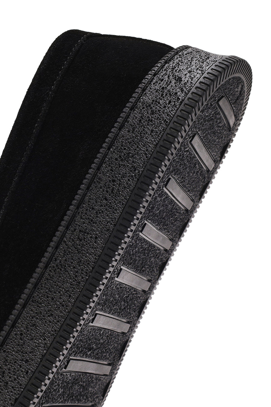 Men's Black Chunky Suede Leather Loafers