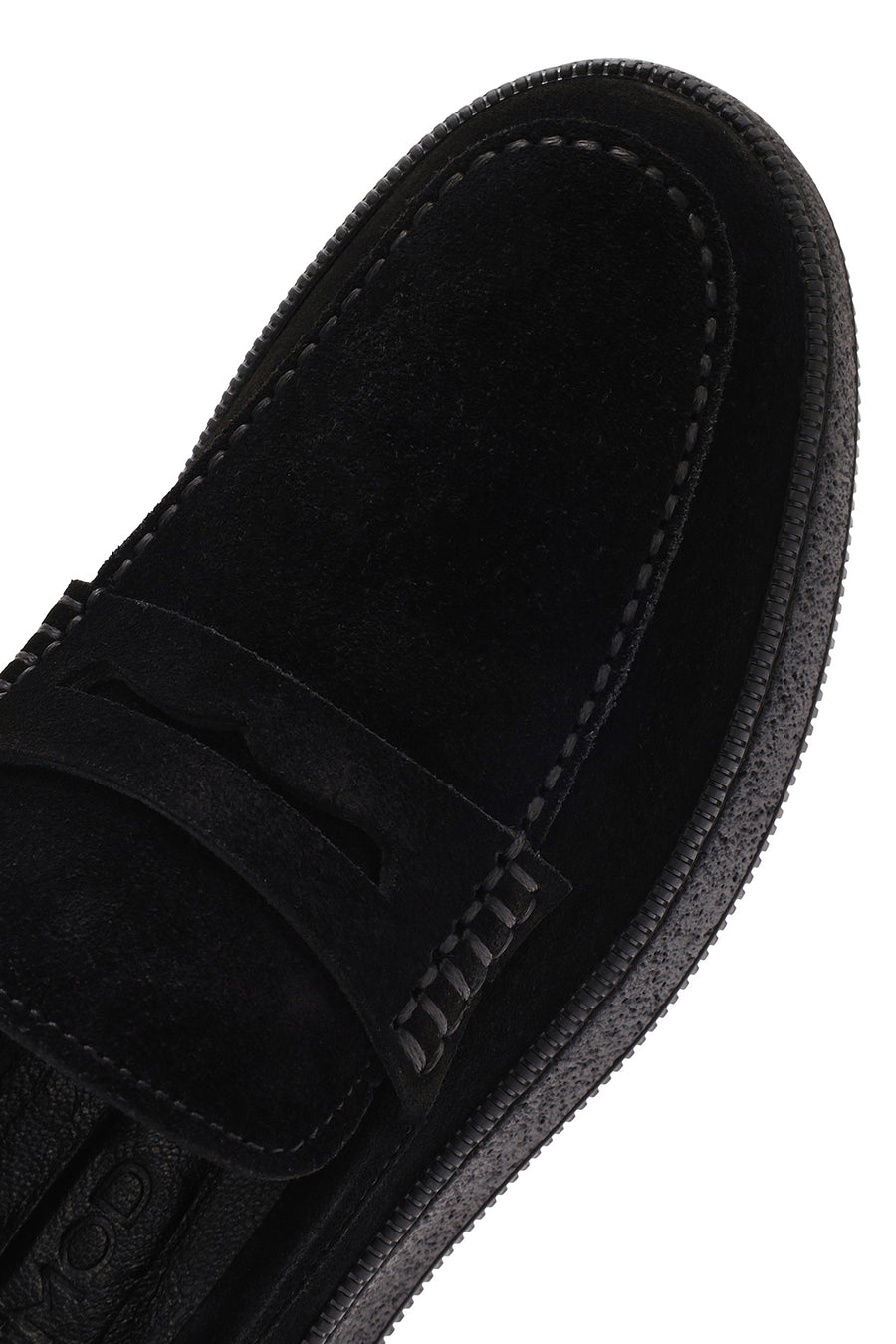 Men's Black Chunky Suede Leather Loafers