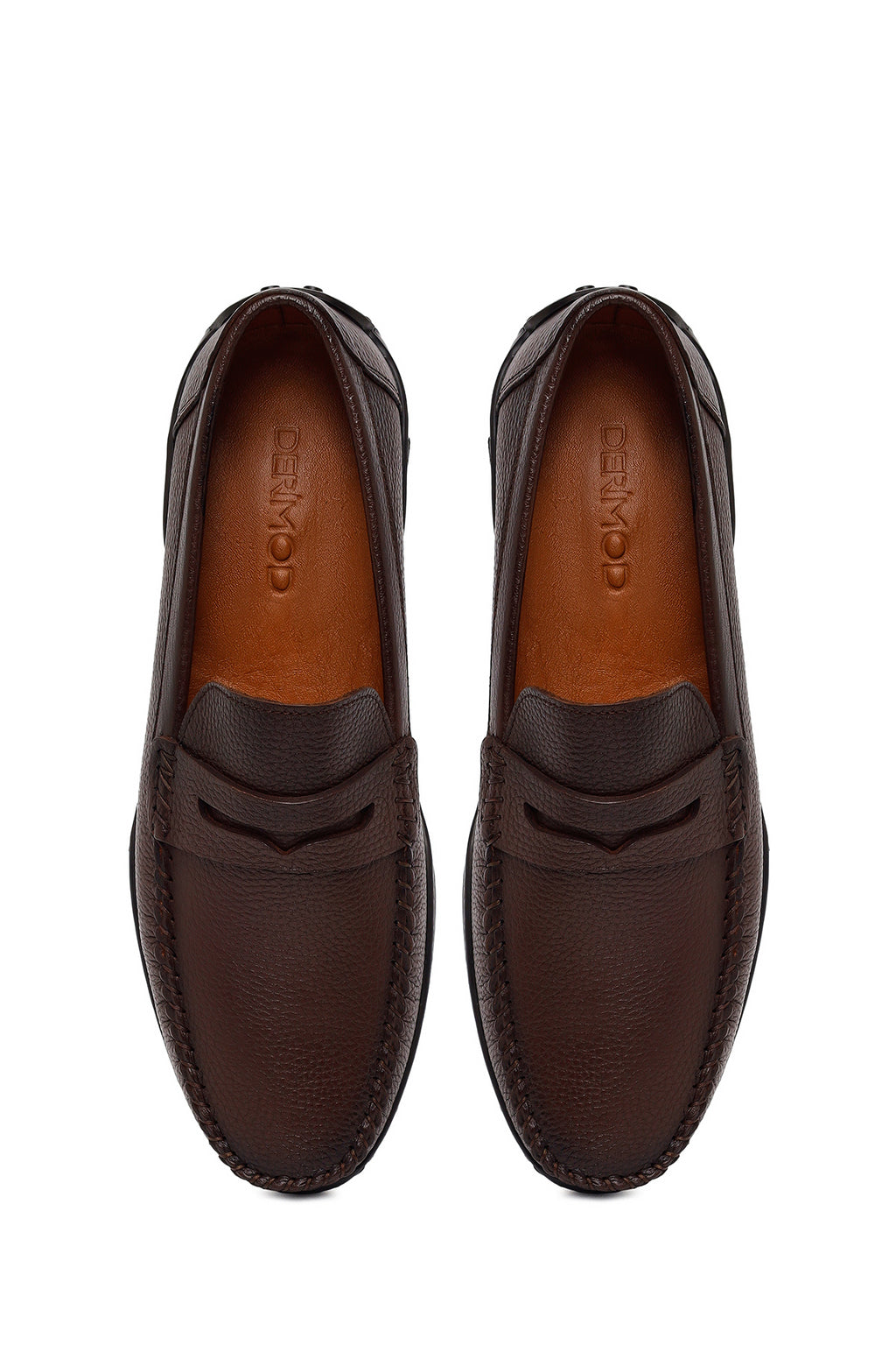 Erkek Kahverengi Deri Casual Loafer