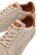 Erkek Bej Bağcıklı Süet Deri Sneaker | Derimod