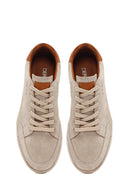 Erkek Bej Bağcıklı Süet Deri Sneaker | Derimod