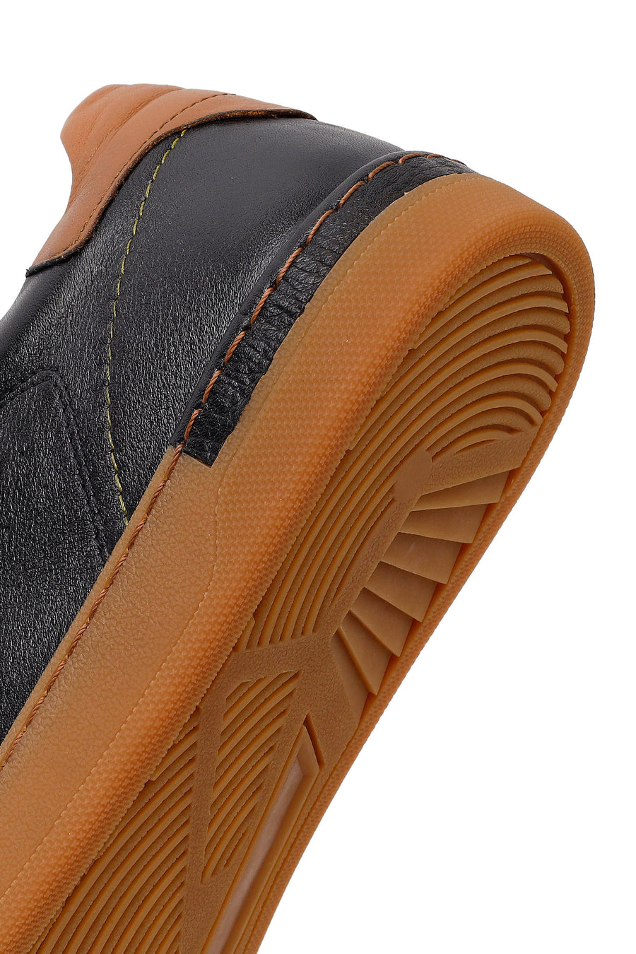 Erkek Siyah Bağcıklı Deri Sneaker