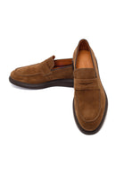 Men's Mink Chunky Suede Leather Loafers | Derimod