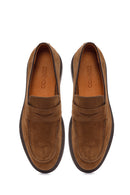 Men's Mink Chunky Suede Leather Loafers | Derimod