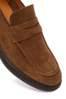 Men's Mink Chunky Suede Leather Loafers | Derimod