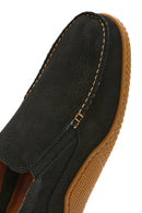 Men's Black Nubuck Leather Comfort Loafer | Derimod
