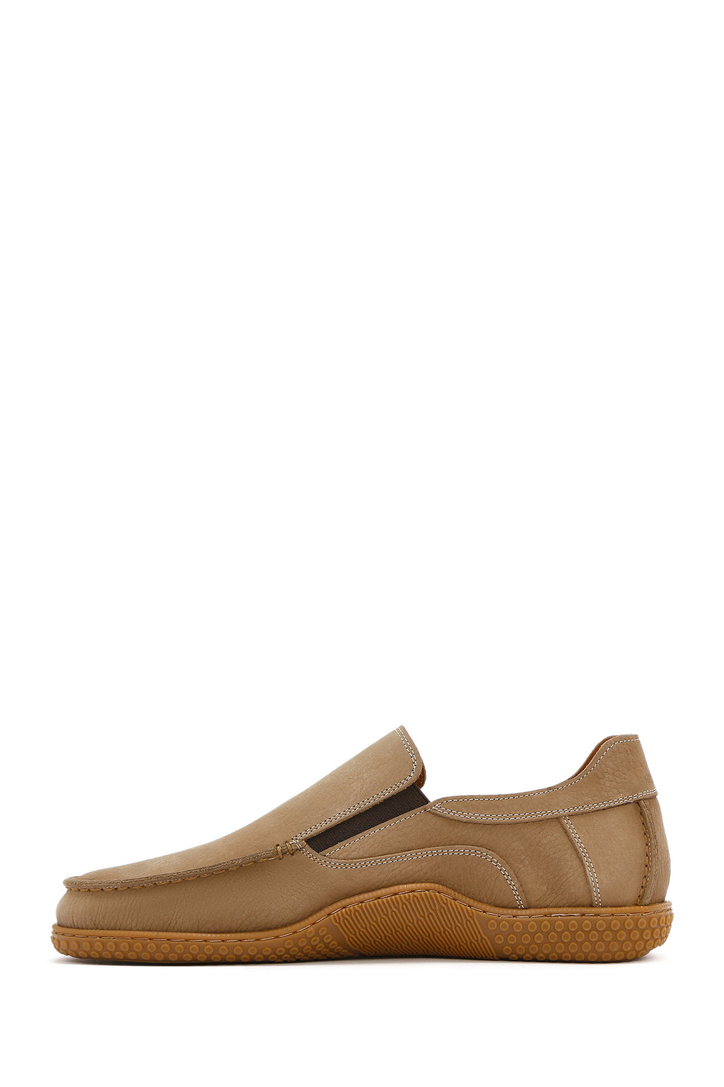 Erkek Bej Nubuk Deri Comfort Loafer