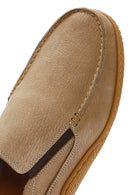 Men's Beige Nubuck Leather Comfort Loafer | Derimod