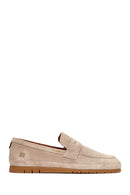 Men's Beige Suede Leather Loafer | Derimod