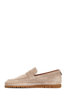 Men's Beige Suede Leather Loafer | Derimod