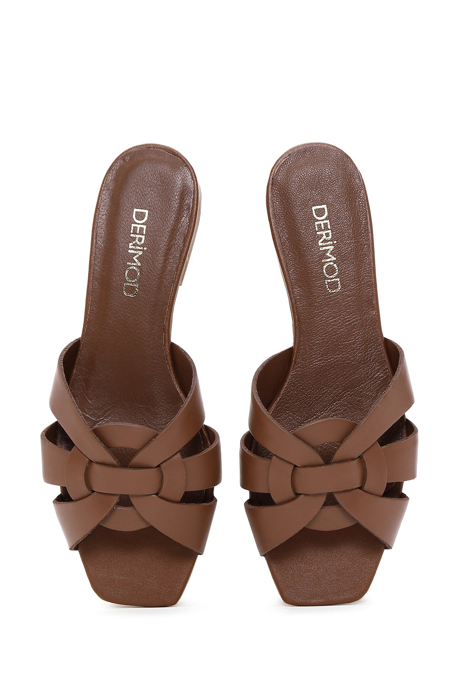 Women's Tan Leather Slippers