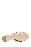 Women's Tan Leather Slippers | Derimod