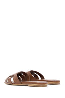 Women's Tan Leather Slippers | Derimod