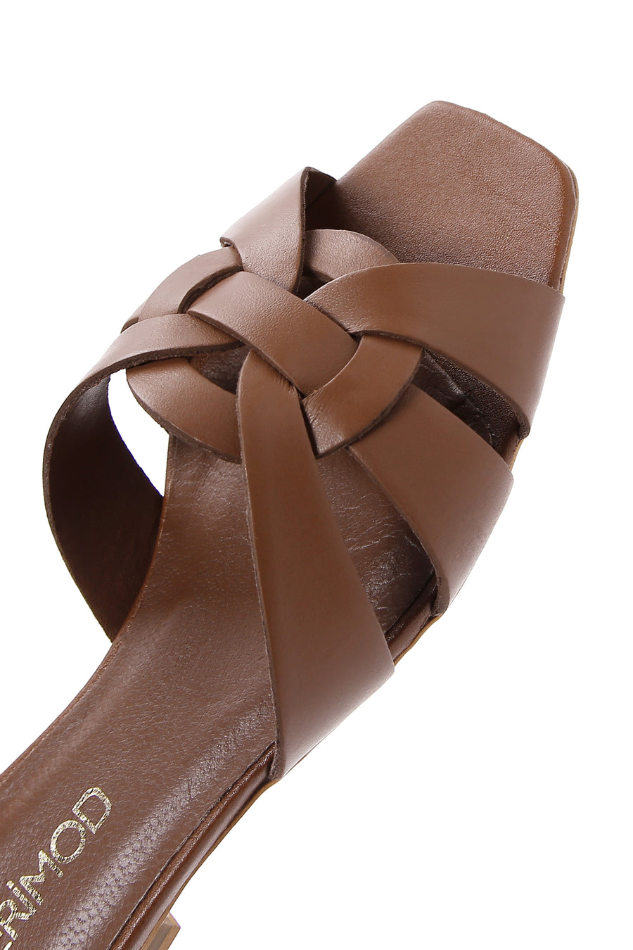 Women's Tan Leather Slippers