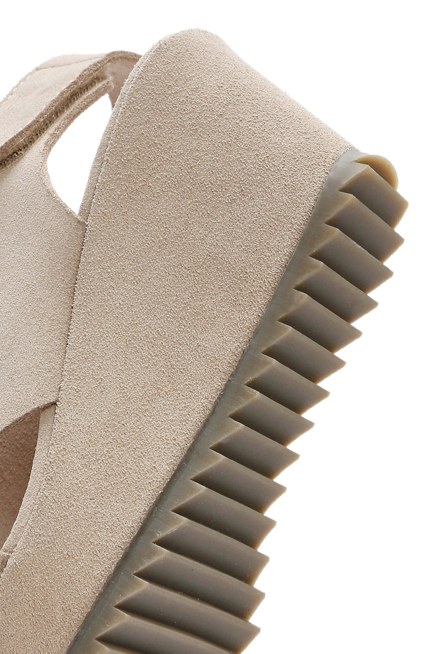 Women's Beige Back Strap Wedge Heel Suede Leather Sandals