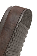 Woman Brown Patterned Thick-Soled Slippers | Derimod