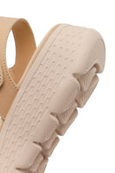 Women's Beige Chunky Sole Fabric Comfort Sandals | Derimod