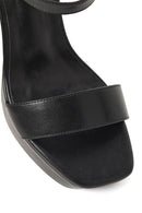 Woman Black Buckle Platform Chunky High-Heeled Sandals | Derimod