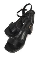 Woman Black Buckle Platform Chunky High-Heeled Sandals | Derimod