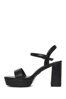 Woman Black Buckle Platform Chunky High-Heeled Sandals | Derimod
