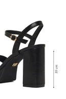 Woman Black Buckle Platform Chunky High-Heeled Sandals | Derimod