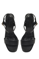 Woman Black Buckle Platform Chunky High-Heeled Sandals | Derimod