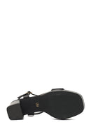 Woman Black Buckle Platform Chunky High-Heeled Sandals | Derimod