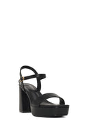 Woman Black Buckle Platform Chunky High-Heeled Sandals | Derimod