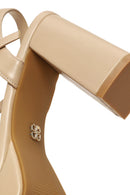 Woman Beige Buckled Platform Chunky High-Heeled Sandals | Derimod