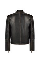 Oxford Woman Black Biker Leather Jacket | Derimod