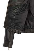Oxford Woman Black Biker Leather Jacket | Derimod