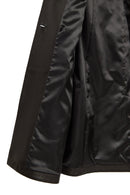 Evita Woman Black Leather Trench Coat with Belt Detail | Derimod