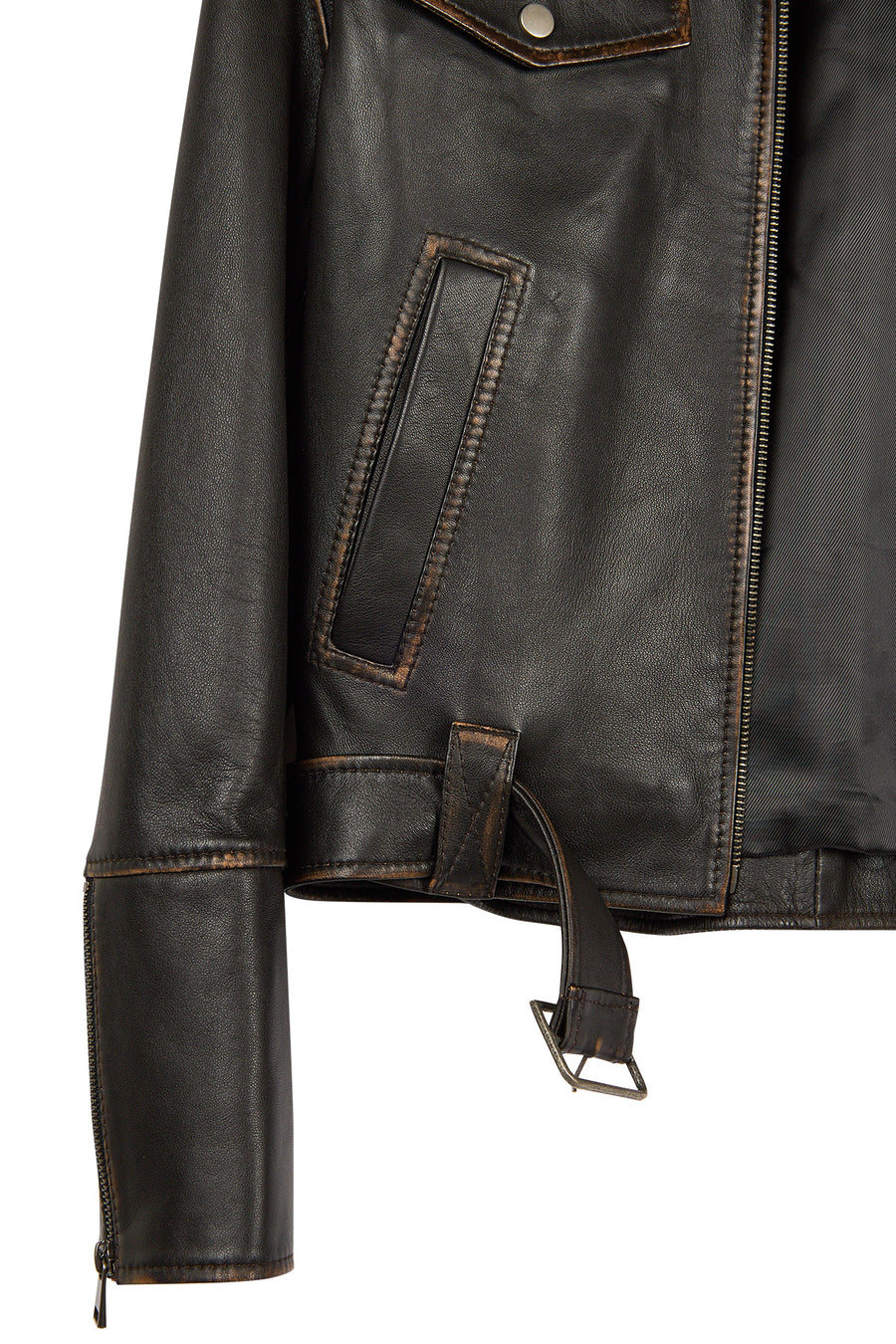 Nina Woman Black Vintage Leather Jacket