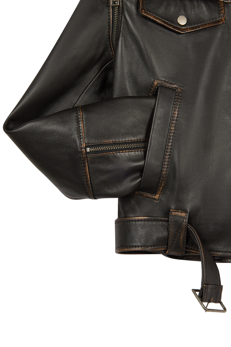 Nina Woman Black Vintage Leather Jacket