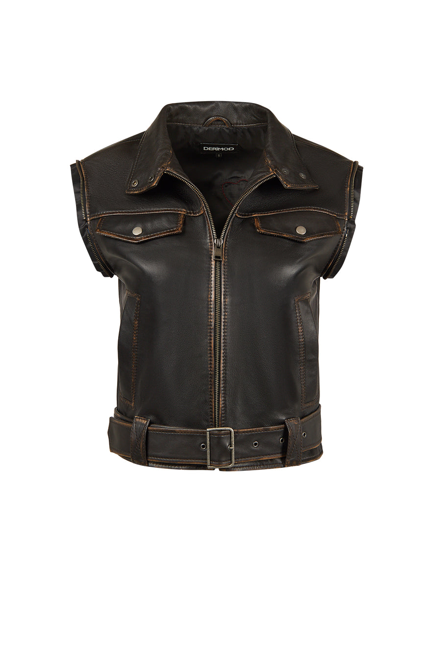 Nina Woman Black Vintage Leather Jacket
