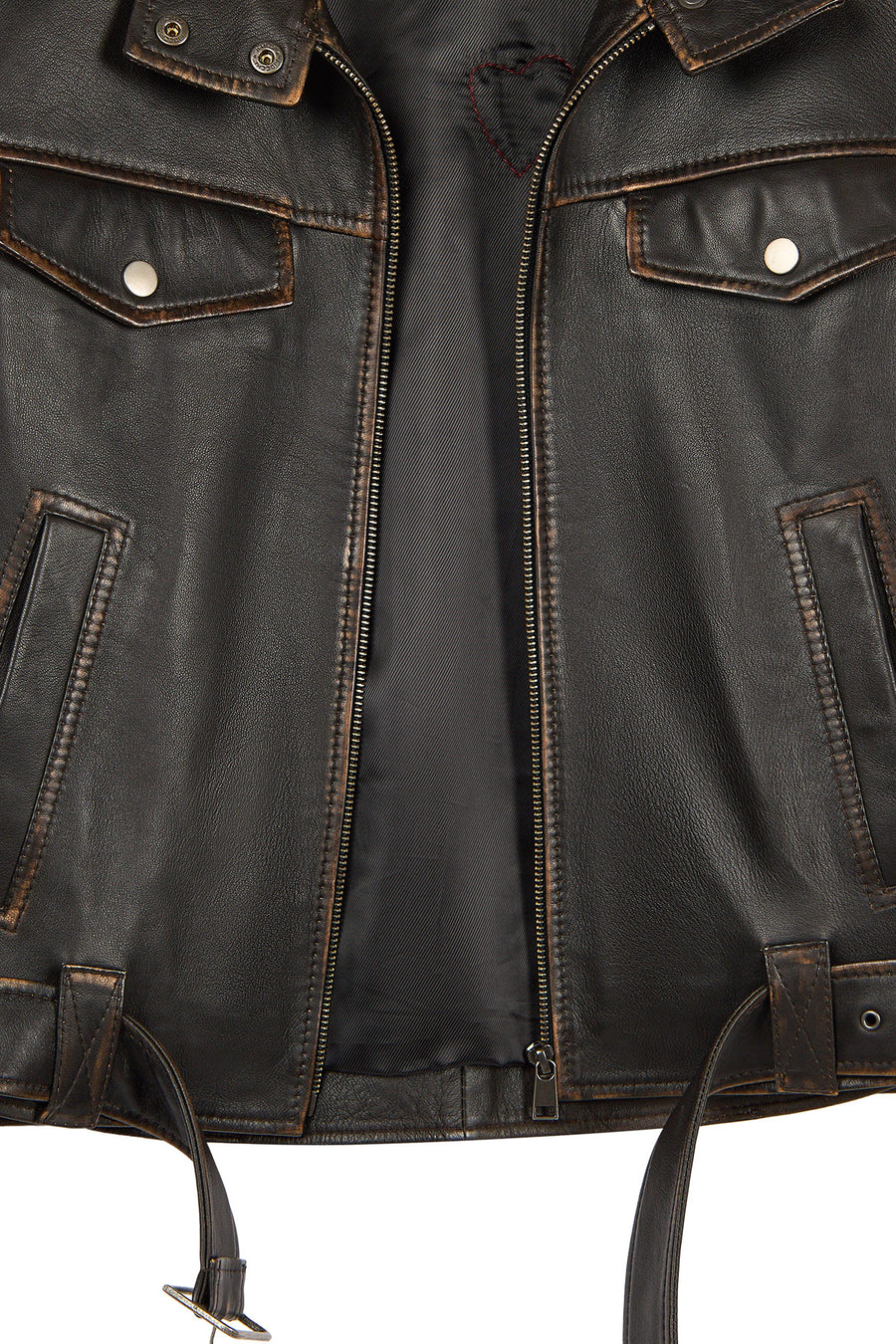 Nina Woman Black Vintage Leather Jacket
