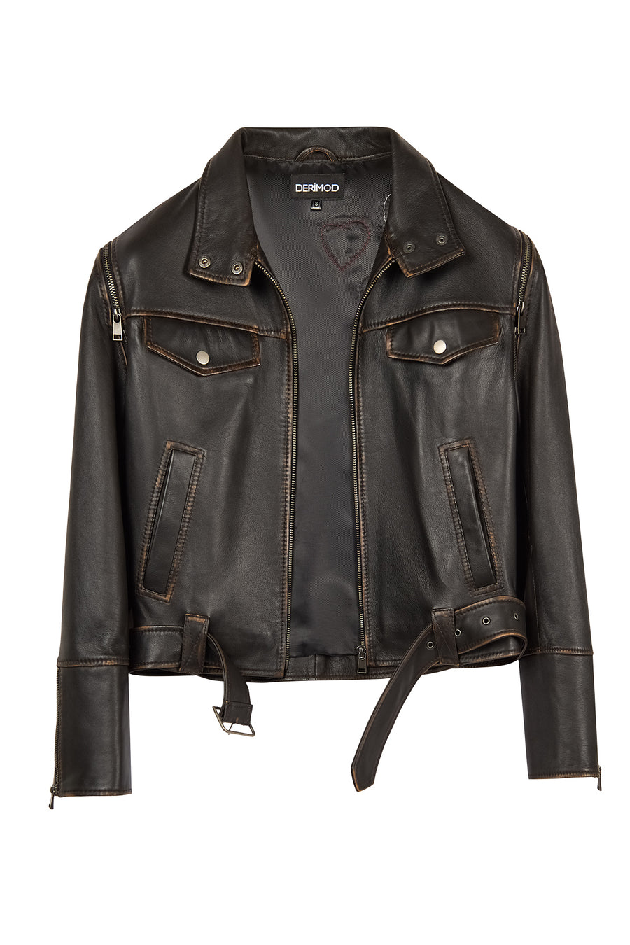 Nina Woman Black Vintage Leather Jacket
