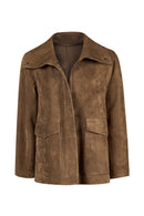 Florida Woman Mink A-From Suede Jacket | Derimod