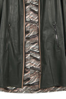 Marina Woman Green Oversize Leather Coat | Derimod