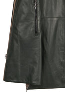 Marina Woman Green Oversize Leather Coat | Derimod