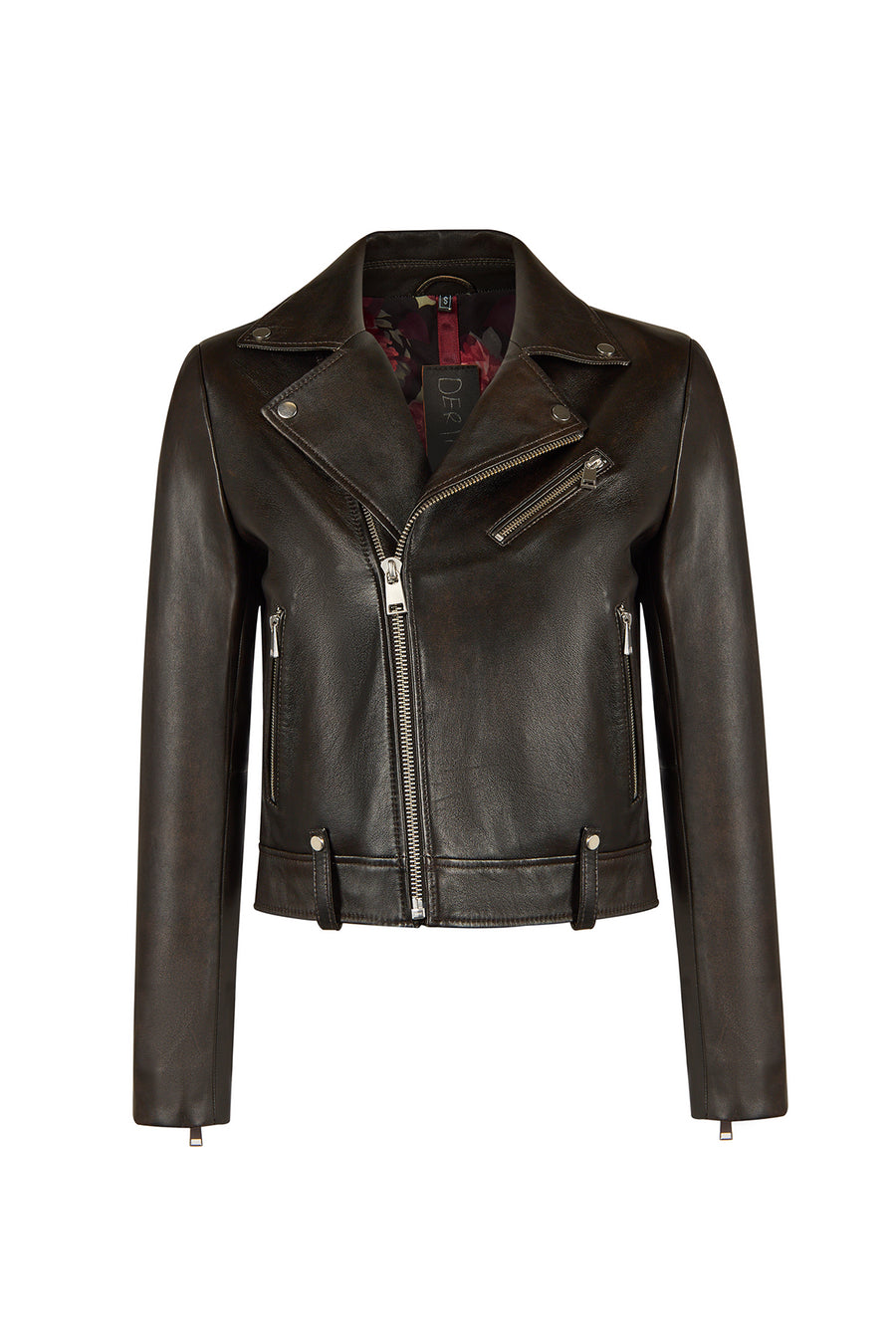 Newyork Woman Bronze Biker Leather Jacket 26SGD5682R4 | Derimod