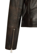 Newyork Woman Bronze Biker Leather Jacket | Derimod
