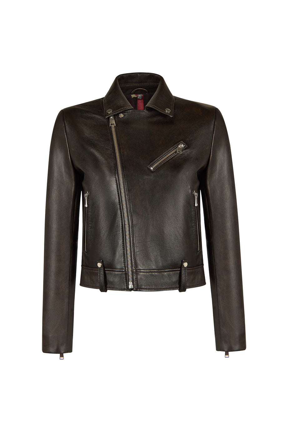 Newyork Woman Bronze Biker Leather Jacket