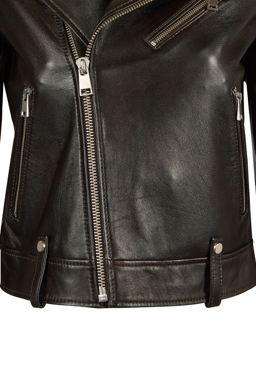 Newyork Woman Bronze Biker Leather Jacket