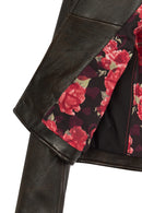 Newyork Woman Bronze Biker Leather Jacket | Derimod