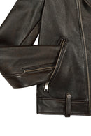 Newyork Woman Bronze Biker Leather Jacket | Derimod