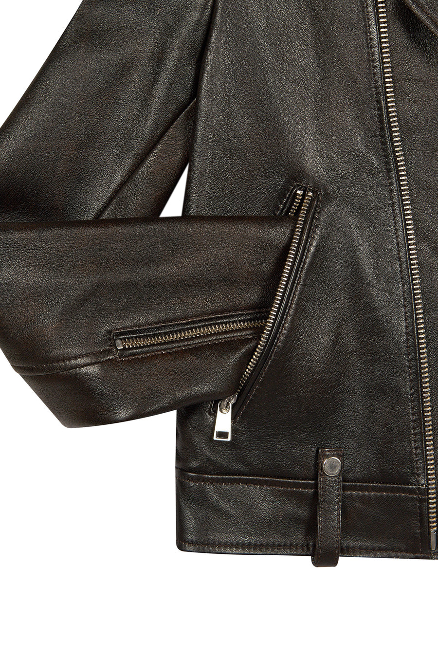Newyork Woman Bronze Biker Leather Jacket