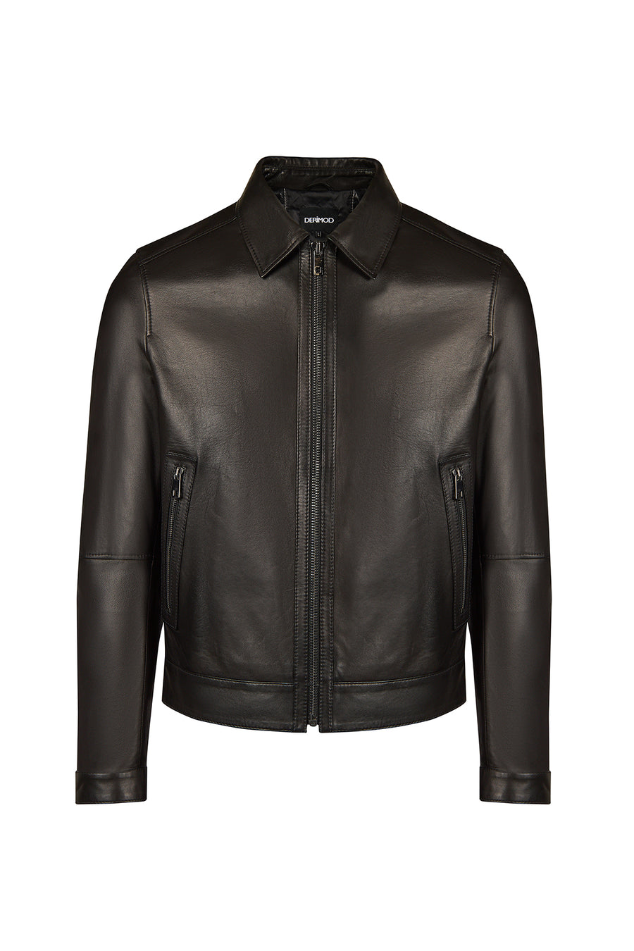 Haaland Male Black Leather Jacket 26SGD6603U4 | Derimod