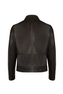 Haaland Male Black Leather Jacket | Derimod